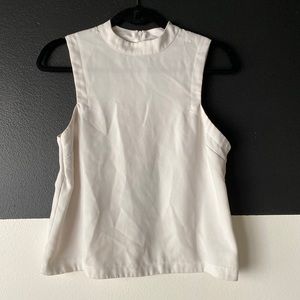 Topshop white mock neck tank top